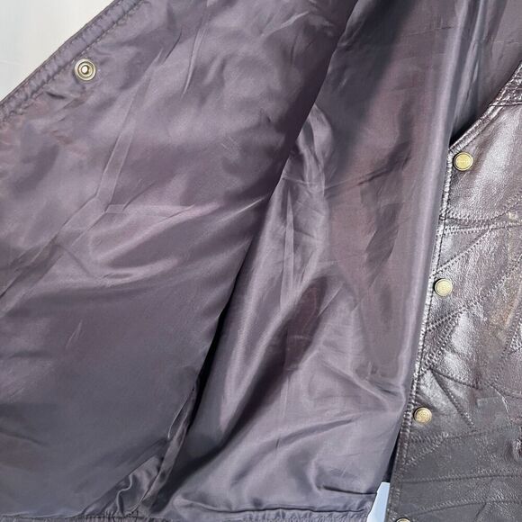 Genuine Leather Brown Snap Button Front Vest Western Wear Urban Cowboy Size XL - Picture 5 of 12